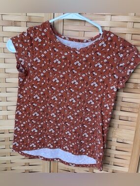 Place girls 7/8 rust floral T-shirt